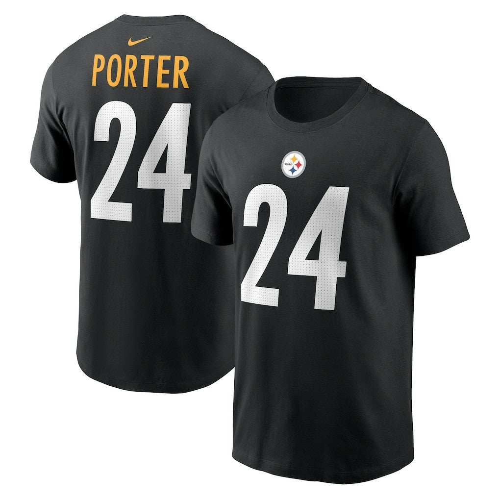 Joey Porter Jr. Pittsburgh Steelers Player Name & Number T-Shirt Black