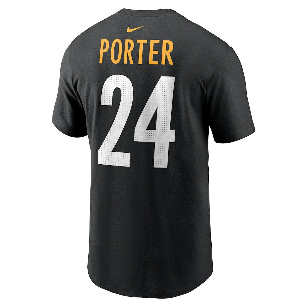 Joey Porter Jr. Pittsburgh Steelers Player Name & Number T-Shirt Black