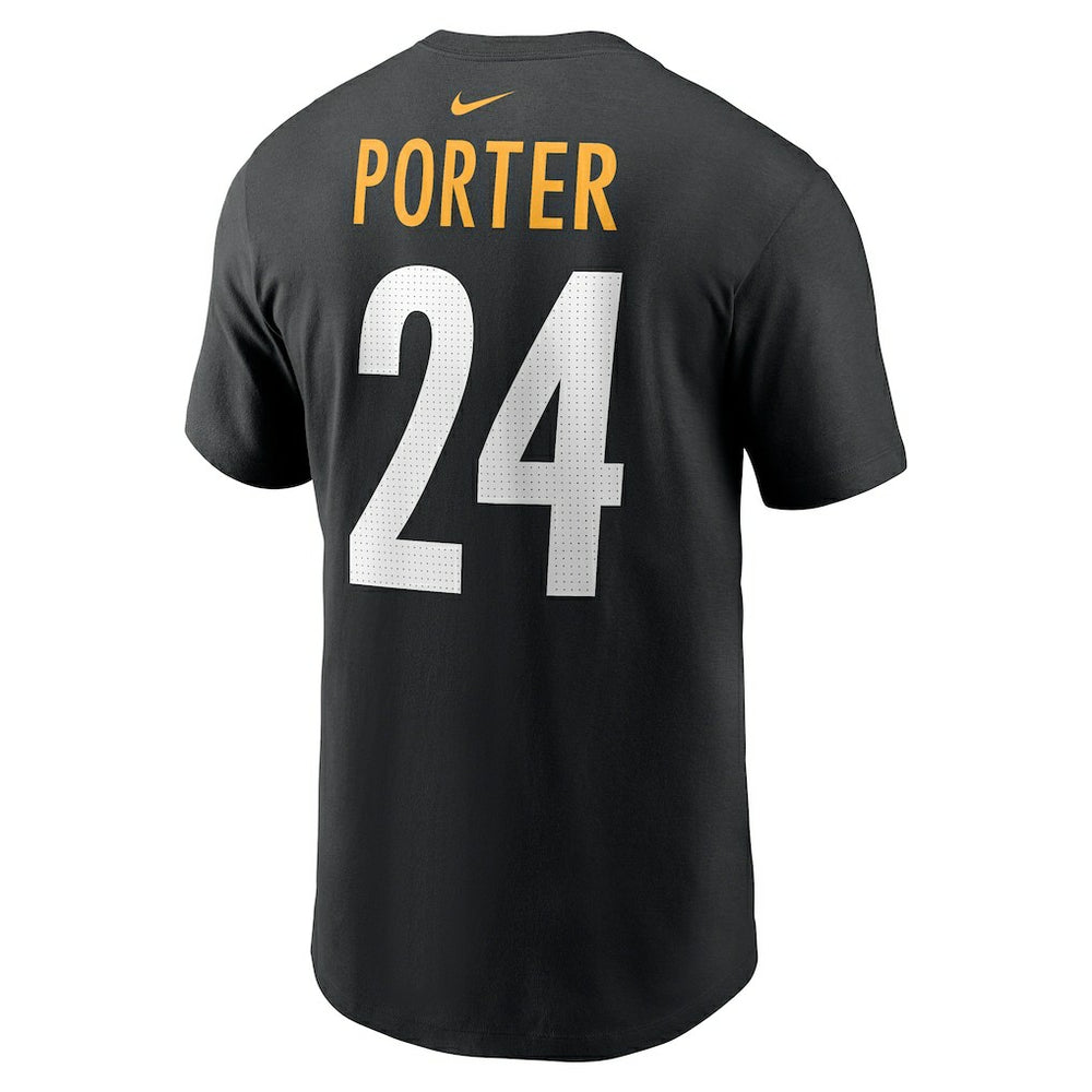 Joey Porter Jr. Pittsburgh Steelers Player Name & Number T-Shirt Black