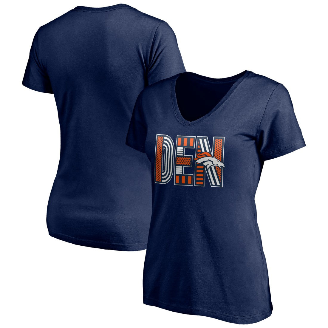 Denver Broncos Women's Hometown Collection V-Neck T-Shirt Navy