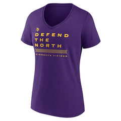 Minnesota Vikings Women's Hometown Collection Defend The North V-Neck T-Shirt Purple