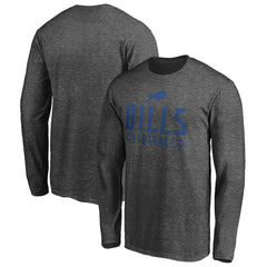Buffalo Bills Stencil Stack Long Sleeve T-Shirt Charcoal