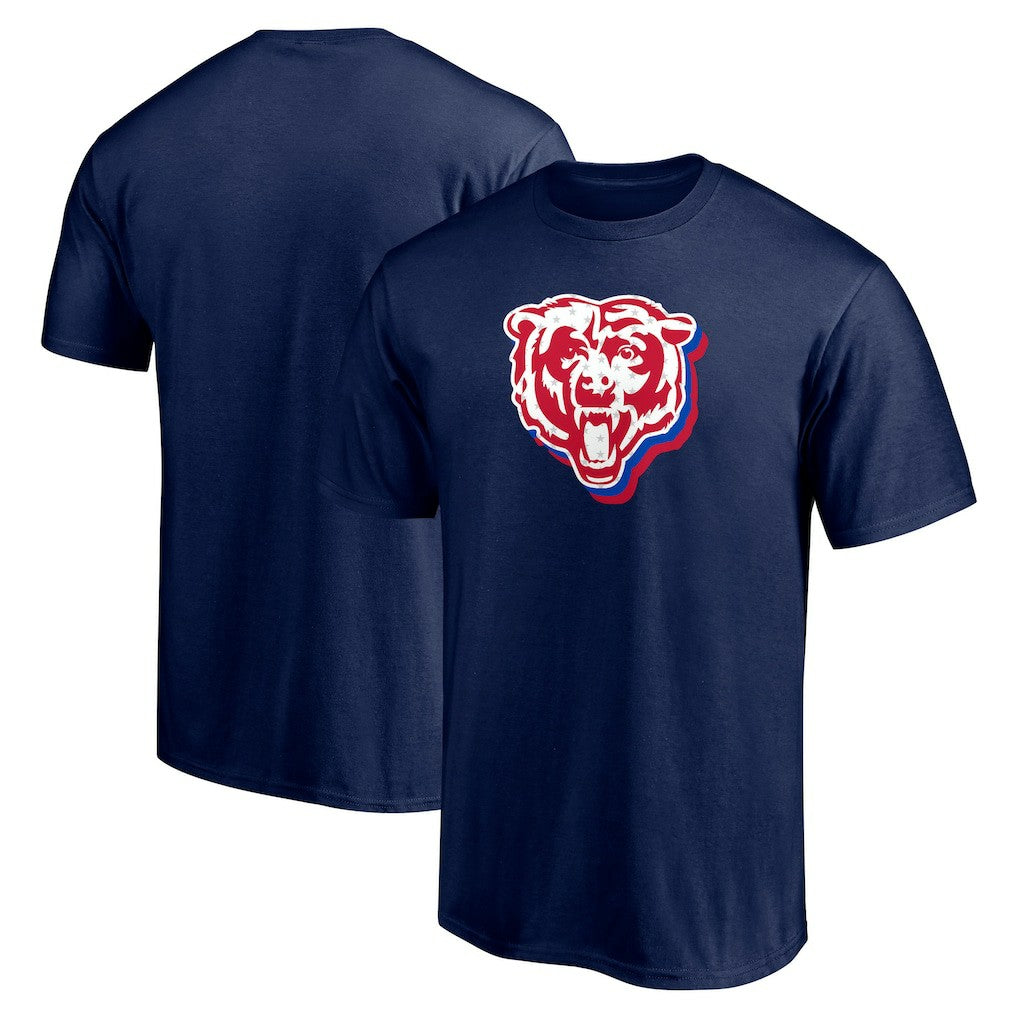 Chicago Bears Red White and Team T-Shirt Navy
