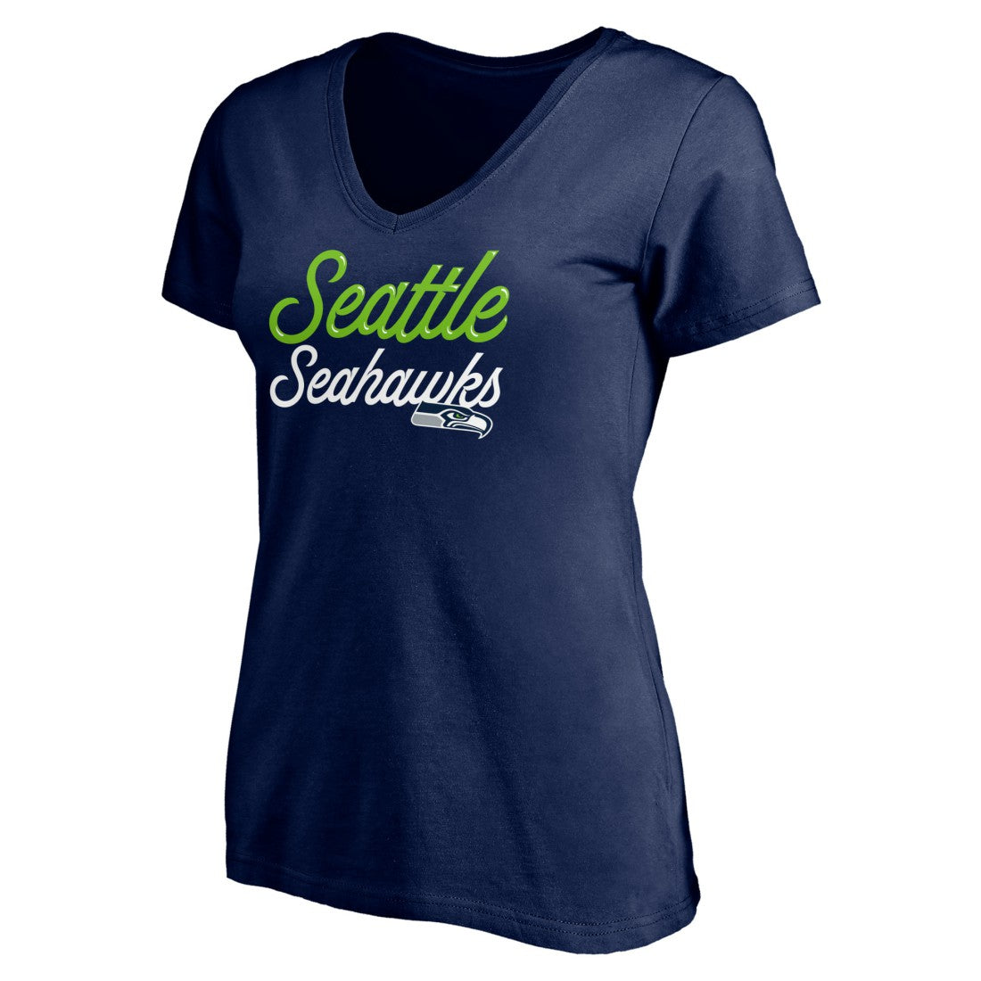 Seattle Seahawks Women's Long Stride V-Neck T-Shirt College Navy