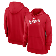 Washington Nationals Nike Women's Authentic Collection Performance Pullover Hoodie - Red Hoodies