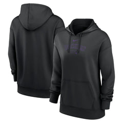 Colorado Rockies Nike Women's Authentic Collection Performance Pullover Hoodie - Black Hoodies