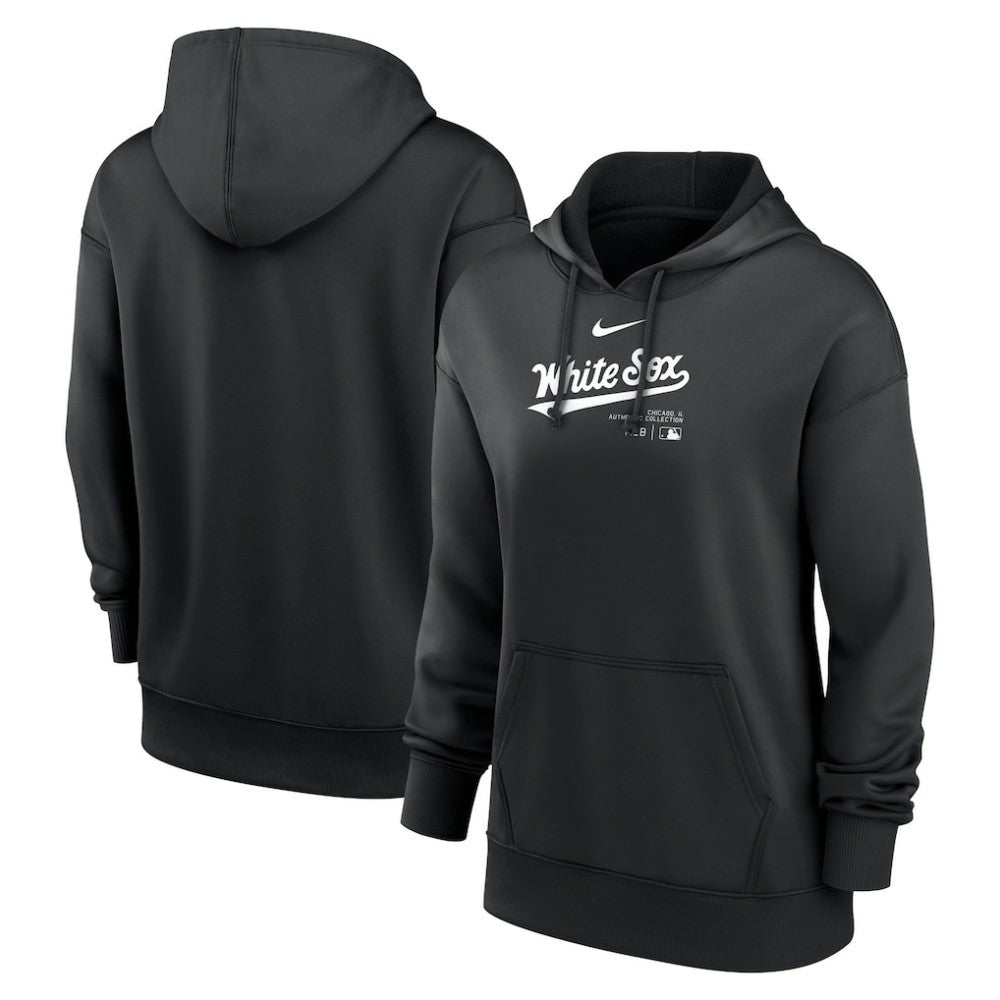 Chicago White Sox Nike Women's Authentic Collection Performance Pullover Hoodie - Black Hoodies