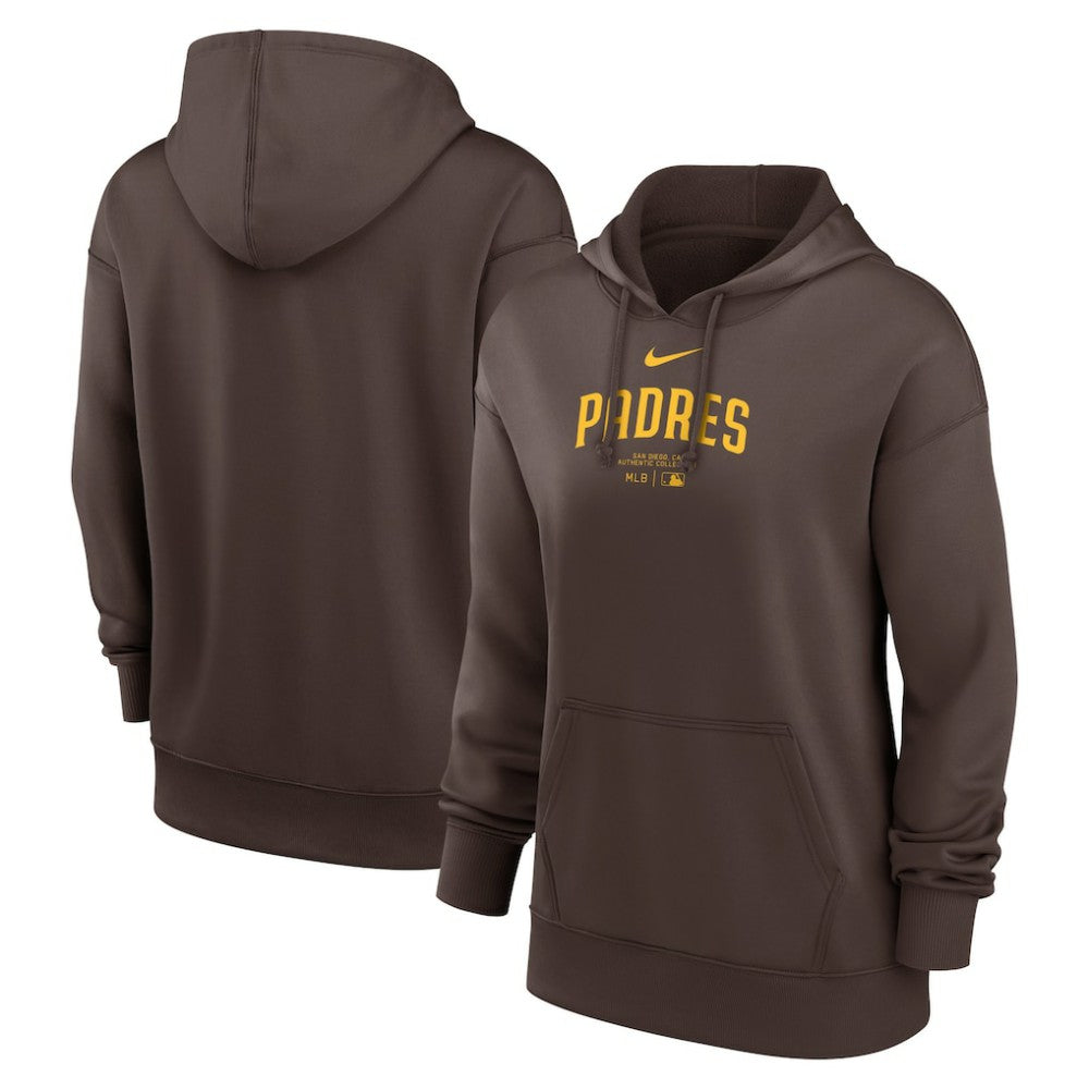 San Diego Padres Nike Women's Authentic Collection Performance Pullover Hoodie - Brown Hoodies