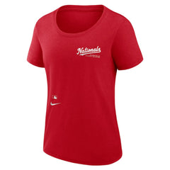 Washington Nationals Nike Women's Authentic Collection Performance Scoop Neck T-Shirt - Red T-shirts