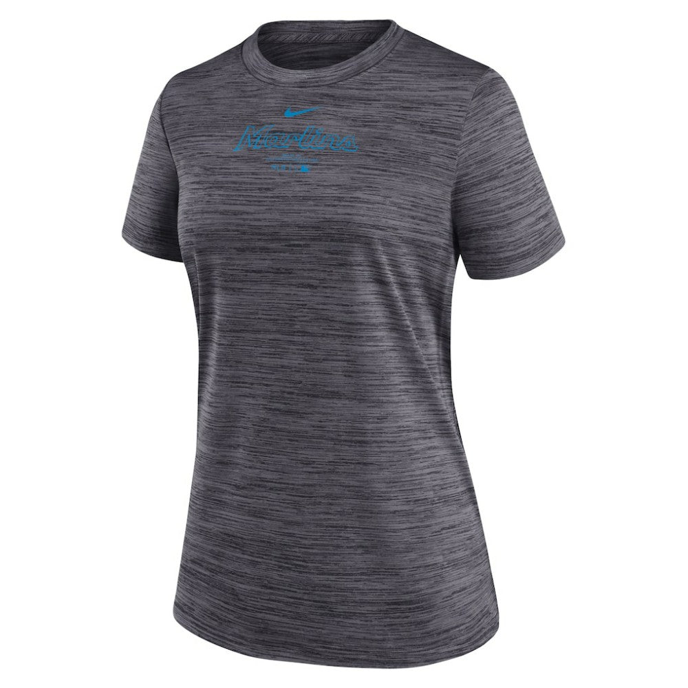 Miami Marlins Nike Women's Authentic Collection Velocity Performance T-Shirt - Black T-shirts