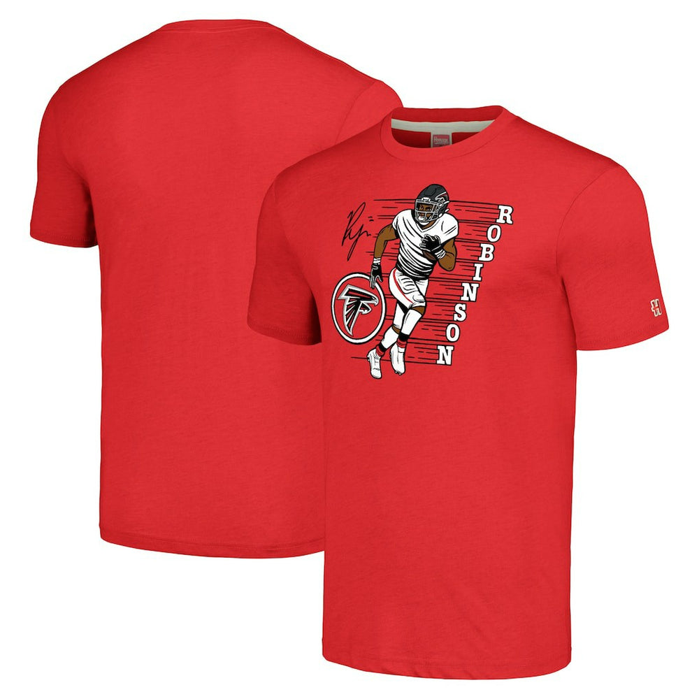 Bijan Robinson Atlanta Falcons Homage Unisex Caricature Player Tri-Blend T-Shirt Red