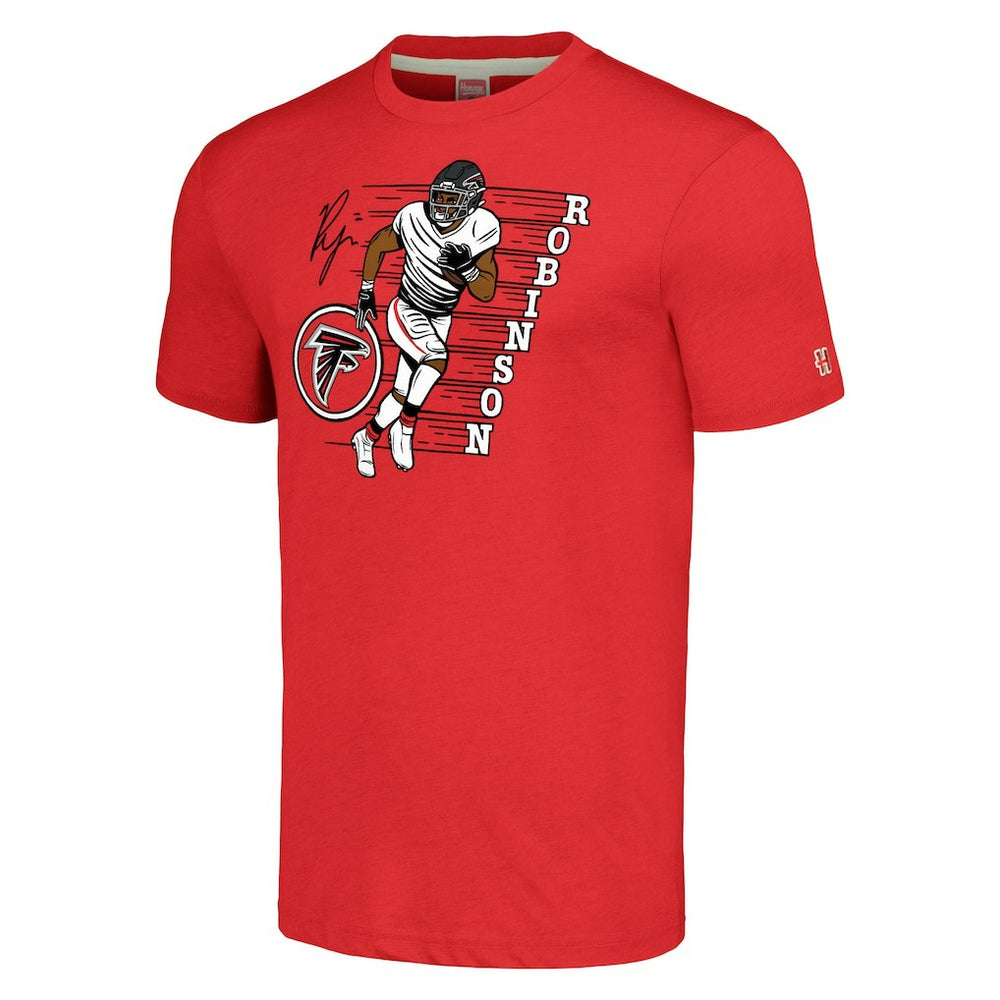 Bijan Robinson Atlanta Falcons Homage Unisex Caricature Player Tri-Blend T-Shirt Red