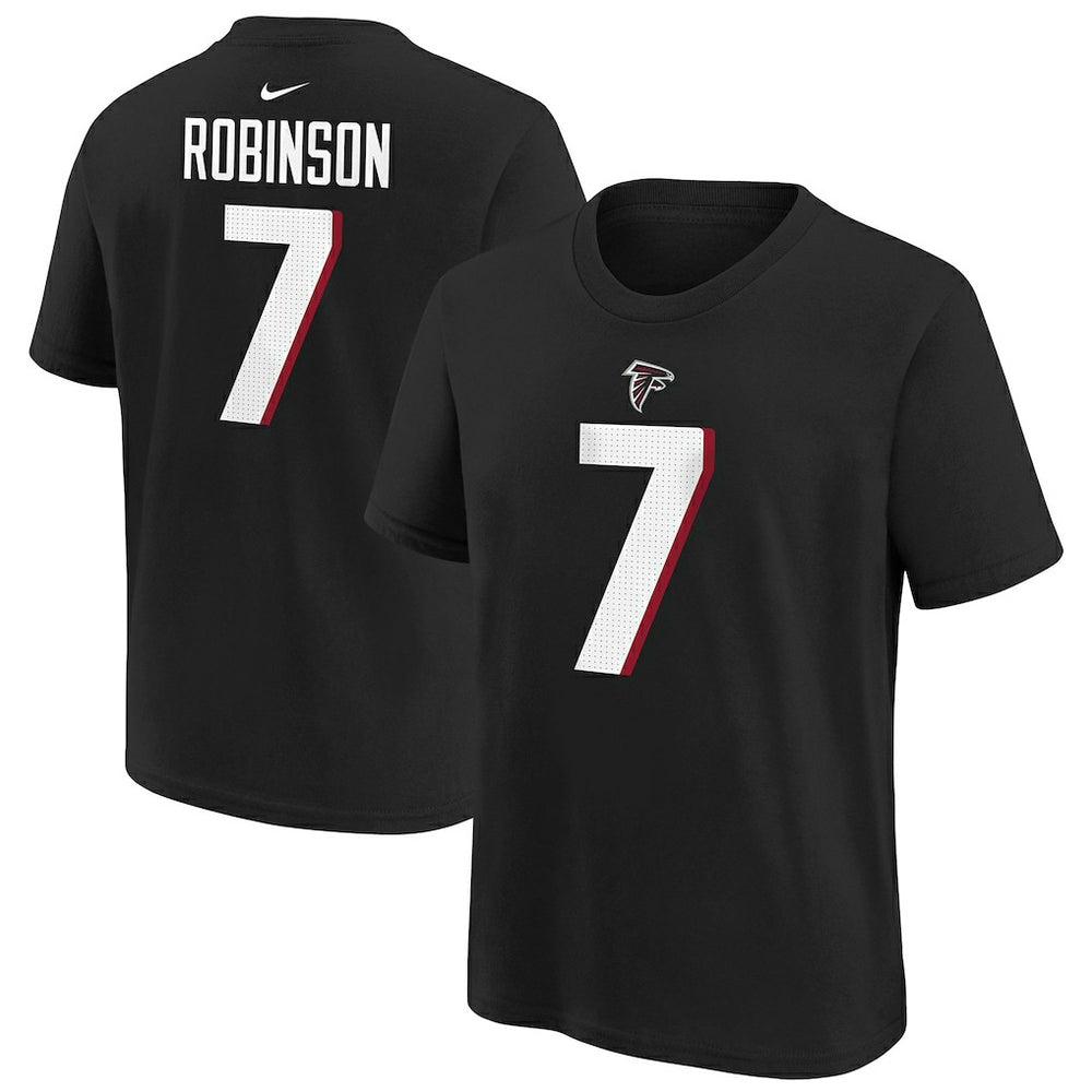 Bijan Robinson Atlanta Falcons Youth Player Name & Number T-Shirt Black
