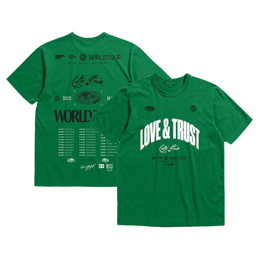 Boston Celtics Bleacher Report x  Unisex World Tour T-Shirt Kelly Green