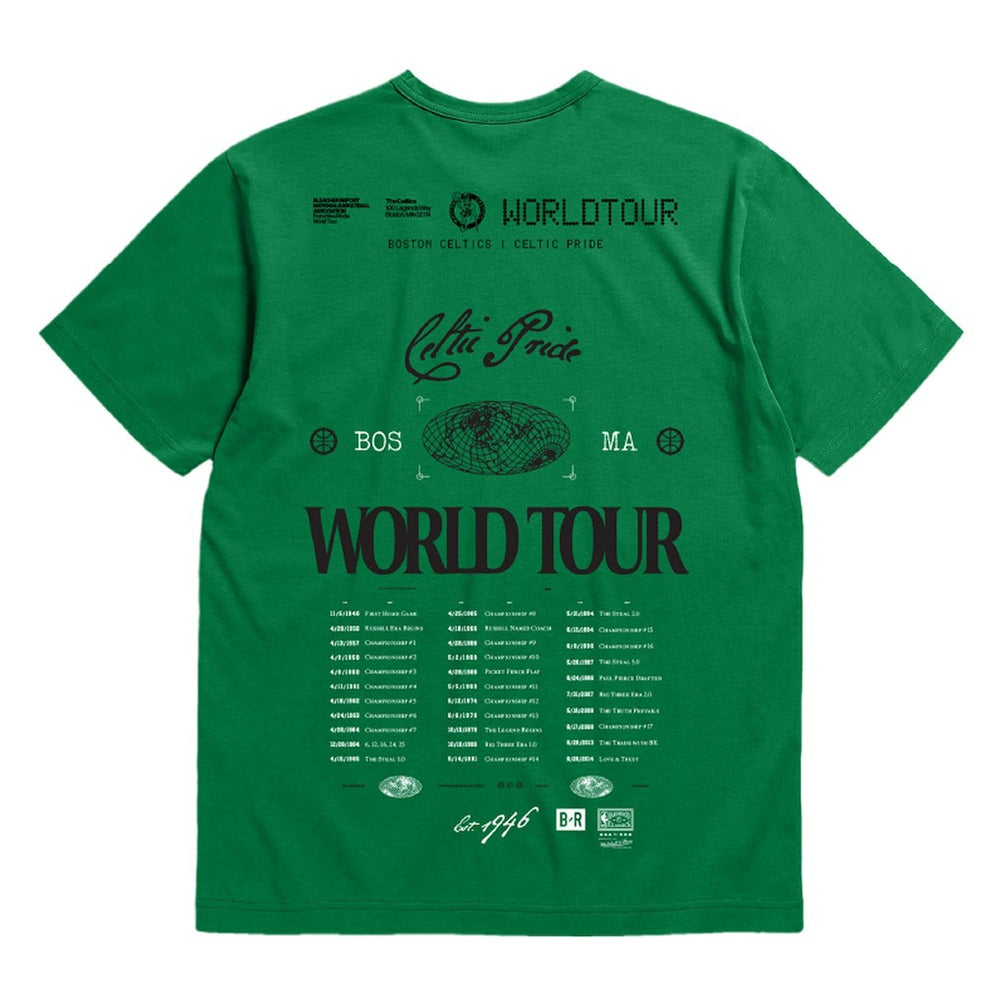 Boston Celtics Bleacher Report x  Unisex World Tour T-Shirt Kelly Green