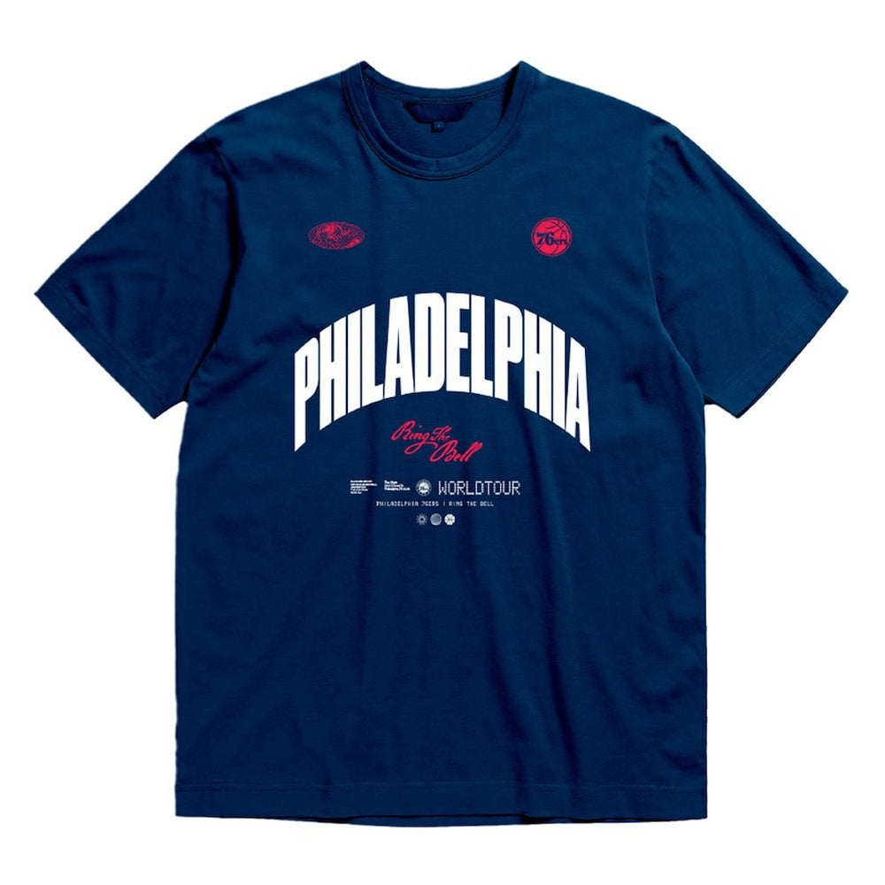 Philadelphia 76ers Bleacher Report x  Unisex World Tour T-Shirt Navy