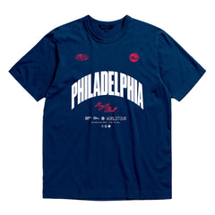Philadelphia 76ers Bleacher Report x  Unisex World Tour T-Shirt Navy