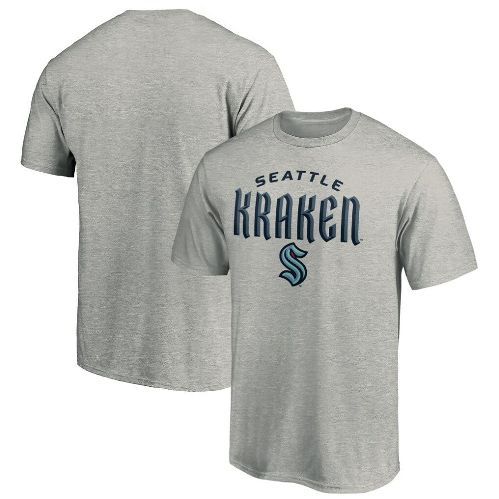NHL Seattle Kraken Team Lockup T-Shirt - Heather Gray