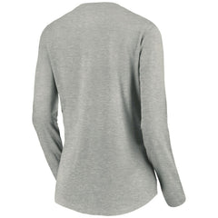 NHL Seattle Kraken Women's Primary Logo V-Neck Long Sleeve T-Shirt - Gray