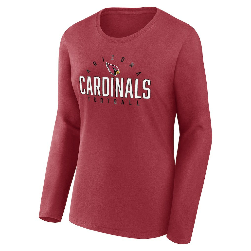Arizona Cardinals Women's Plus Size Foiled Play Long Sleeve T-Shirt Cardinal