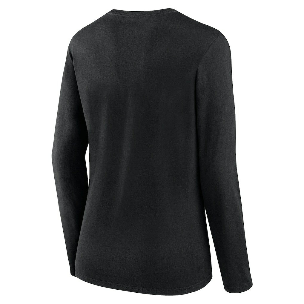 Carolina Panthers Women's Plus Size Foiled Play Long Sleeve T-Shirt Black
