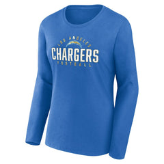 Los Angeles Chargers Women's Plus Size Foiled Play Long Sleeve T-Shirt Powder Blue