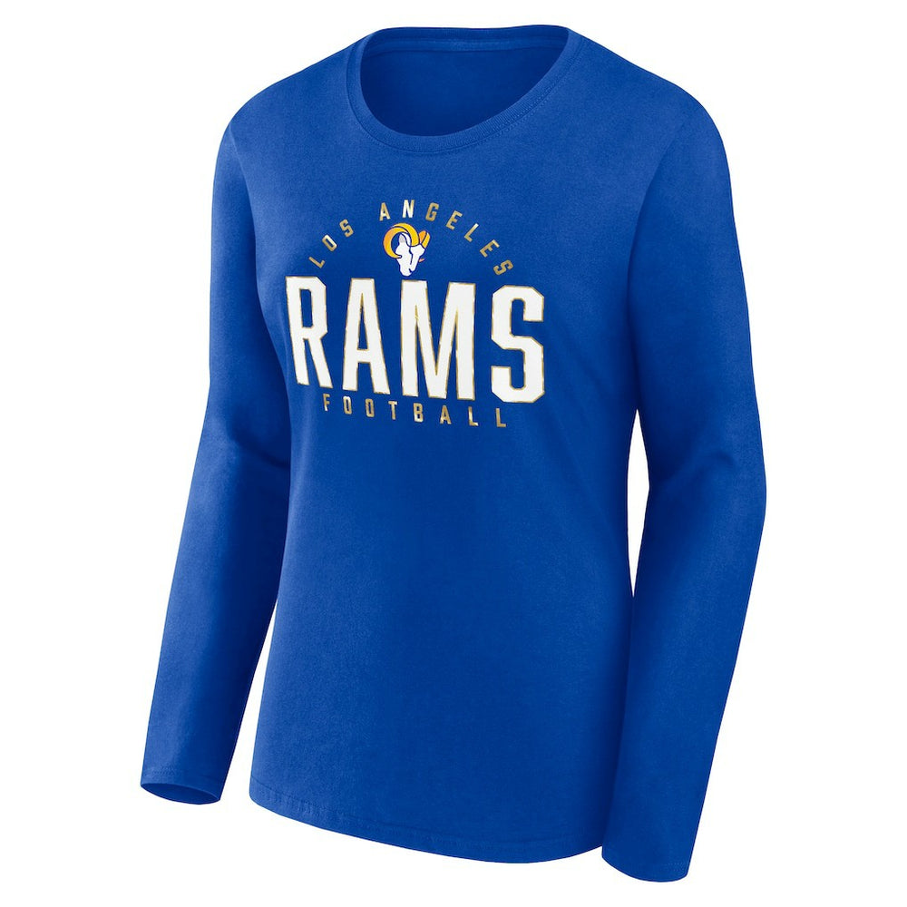 Los Angeles Rams Women's Plus Size Foiled Play Long Sleeve T-Shirt Royal