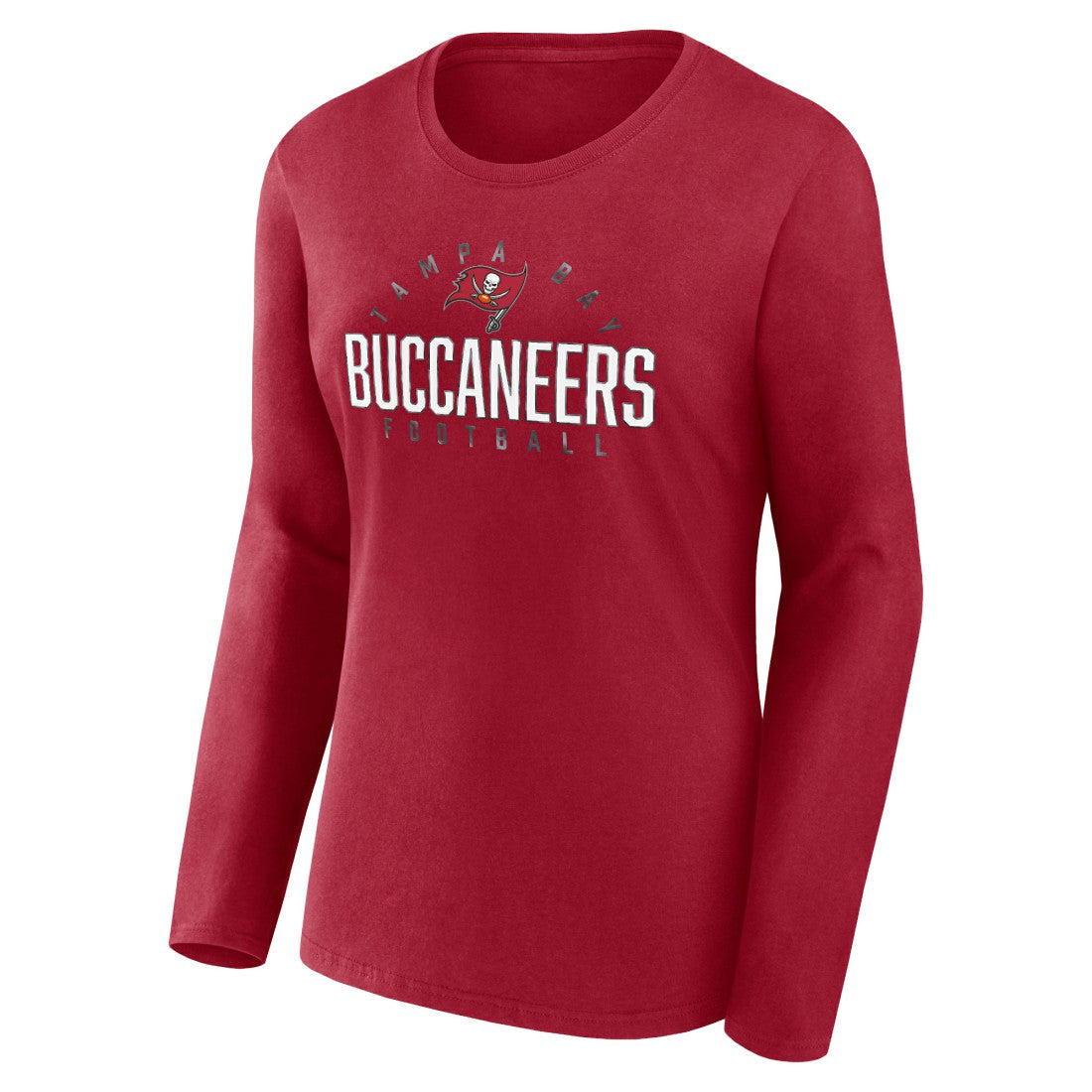 Tampa Bay Buccaneers Women's Plus Size Foiled Play Long Sleeve T-Shirt Red