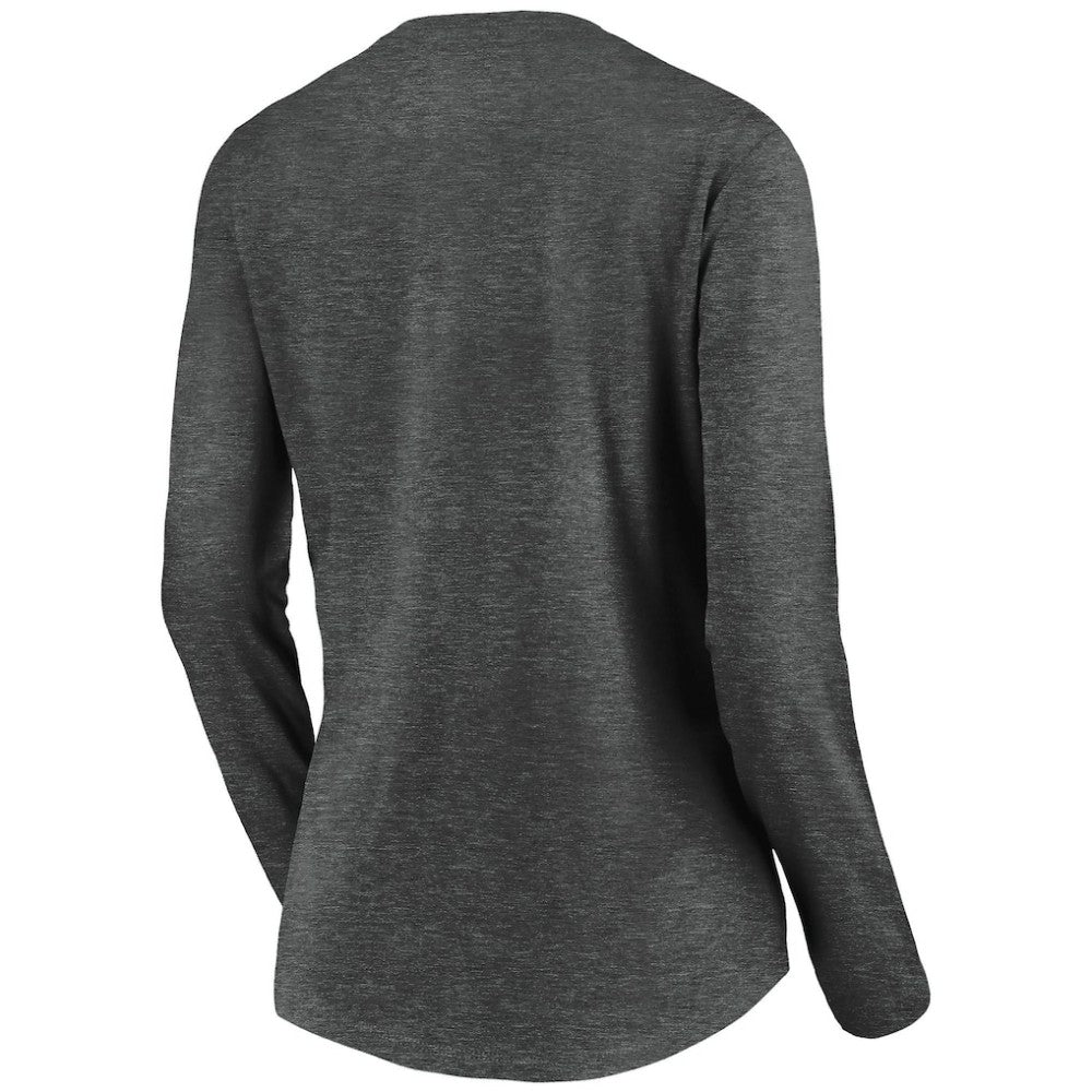 NHL Vegas Golden Knights Women's Primary Logo V-Neck Long Sleeve T-Shirt - Charcoal