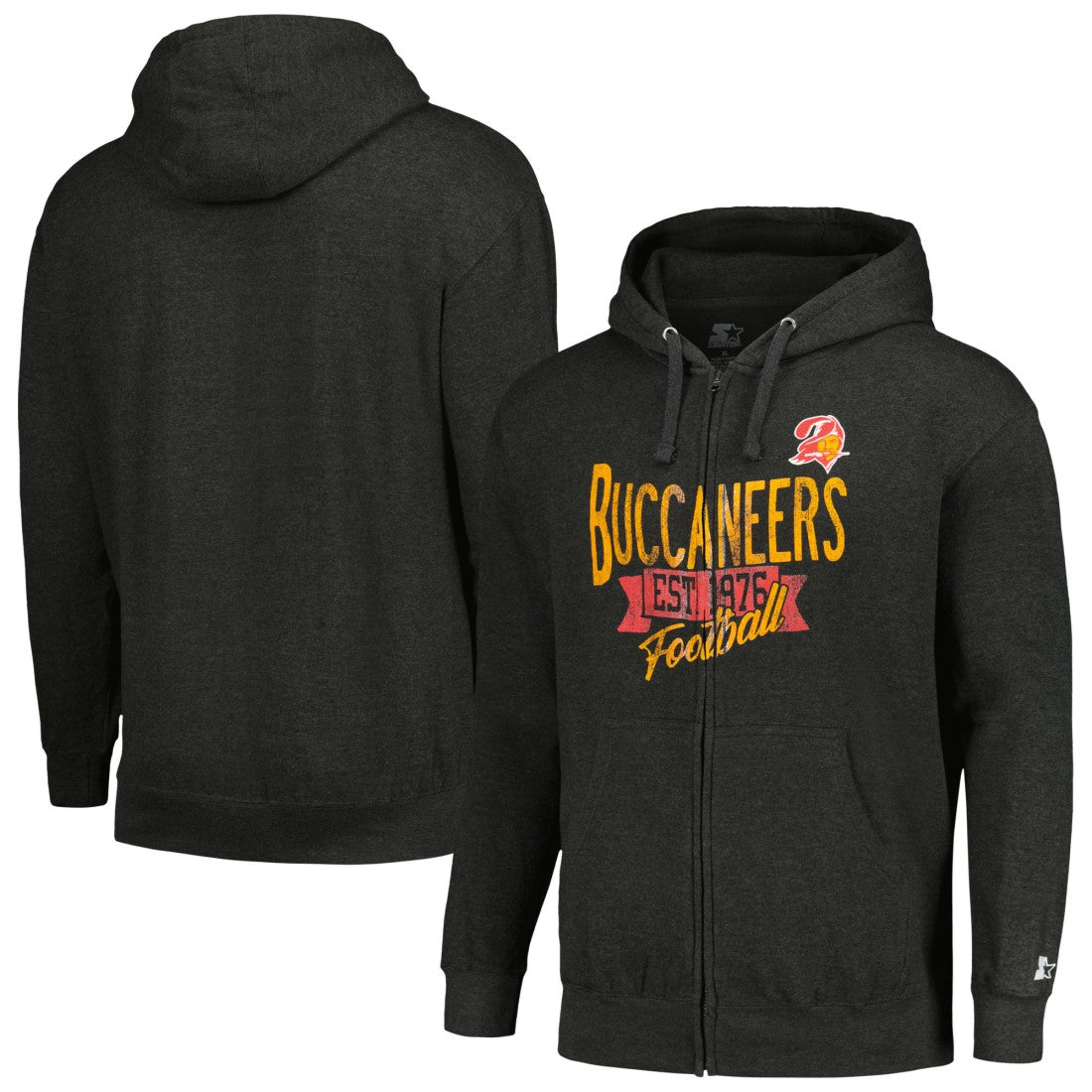 Tampa Bay Buccaneers Starter Gridiron Classics Post Season Full-Zip Hoodie Charcoal