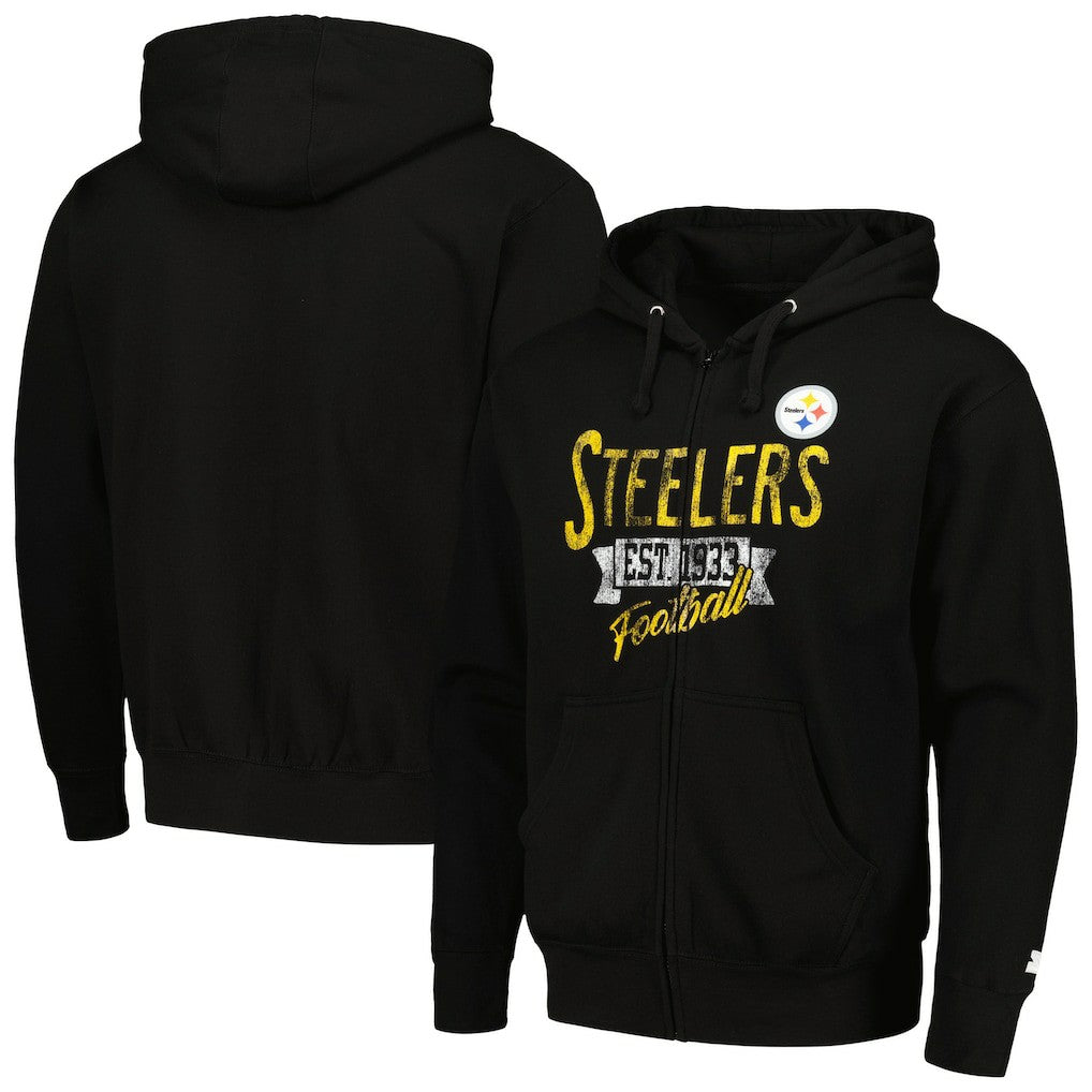 Pittsburgh Steelers Starter Domestic Post Season Full-Zip Hoodie Black