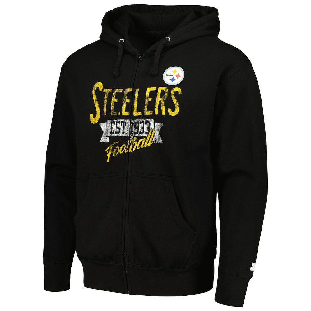 Pittsburgh Steelers Starter Domestic Post Season Full-Zip Hoodie Black