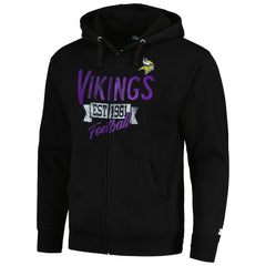 Minnesota Vikings Starter Domestic Post Season Full-Zip Hoodie Black