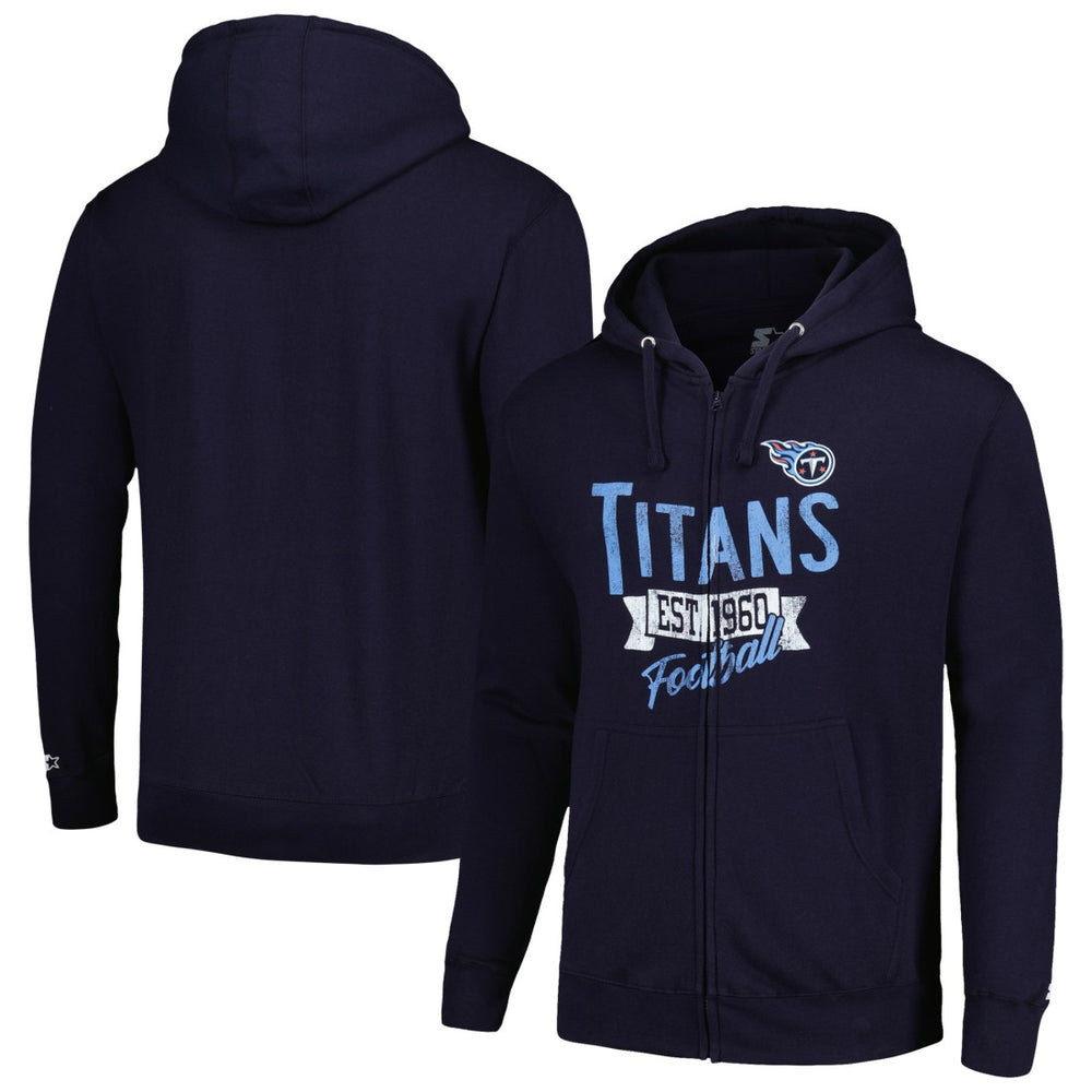 Tennessee Titans Starter Domestic Post Season Full-Zip Hoodie Navy