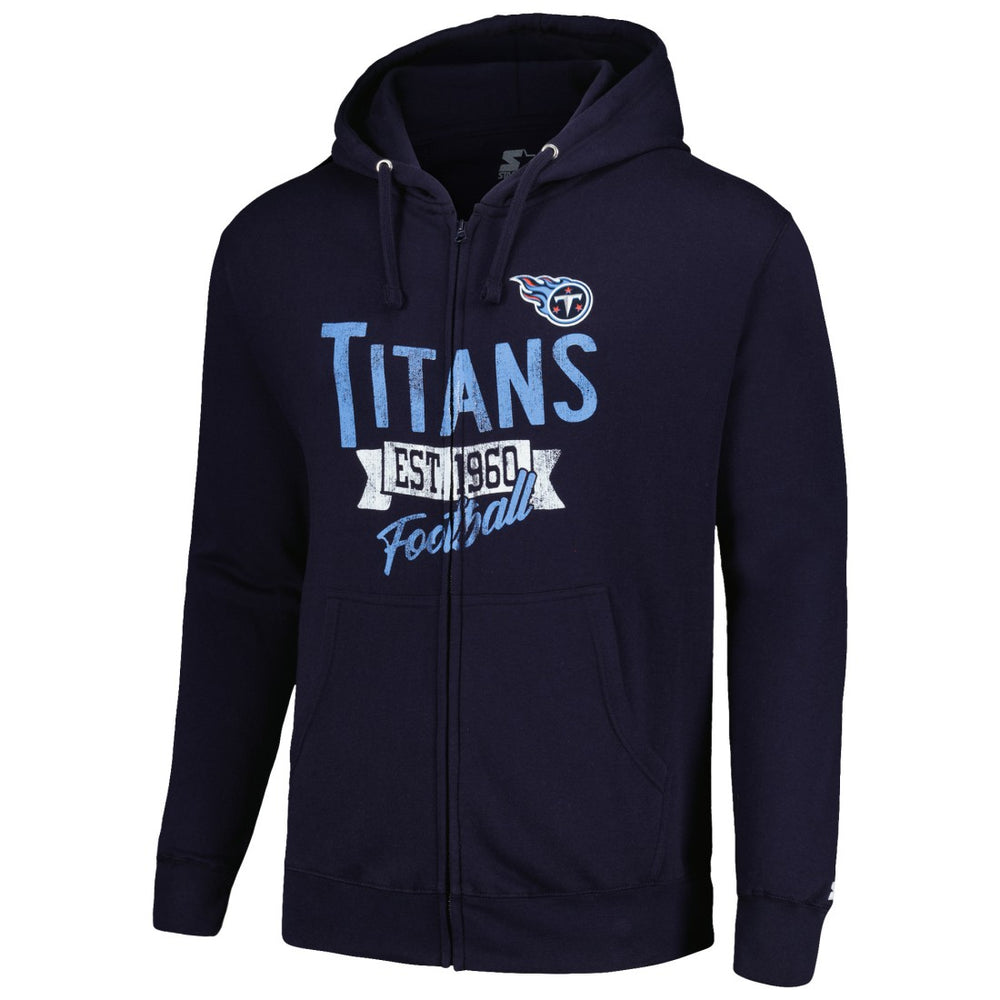 Tennessee Titans Starter Domestic Post Season Full-Zip Hoodie Navy