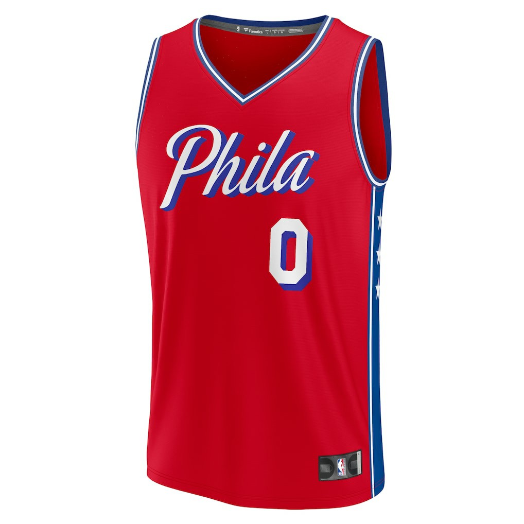 Tyrese Maxey Philadelphia 76ers Fast Break Replica Player Jersey Statement Editi- Red