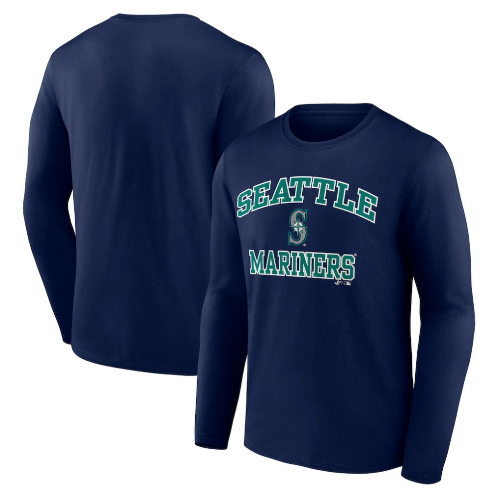 Seattle Mariners Logo Athletic Heart & Soul Long Sleeve T-Shirt - Navy T-shirts