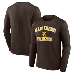 San Diego Padres Logo Athletic Heart & Soul Long Sleeve T-Shirt - Brown T-shirts
