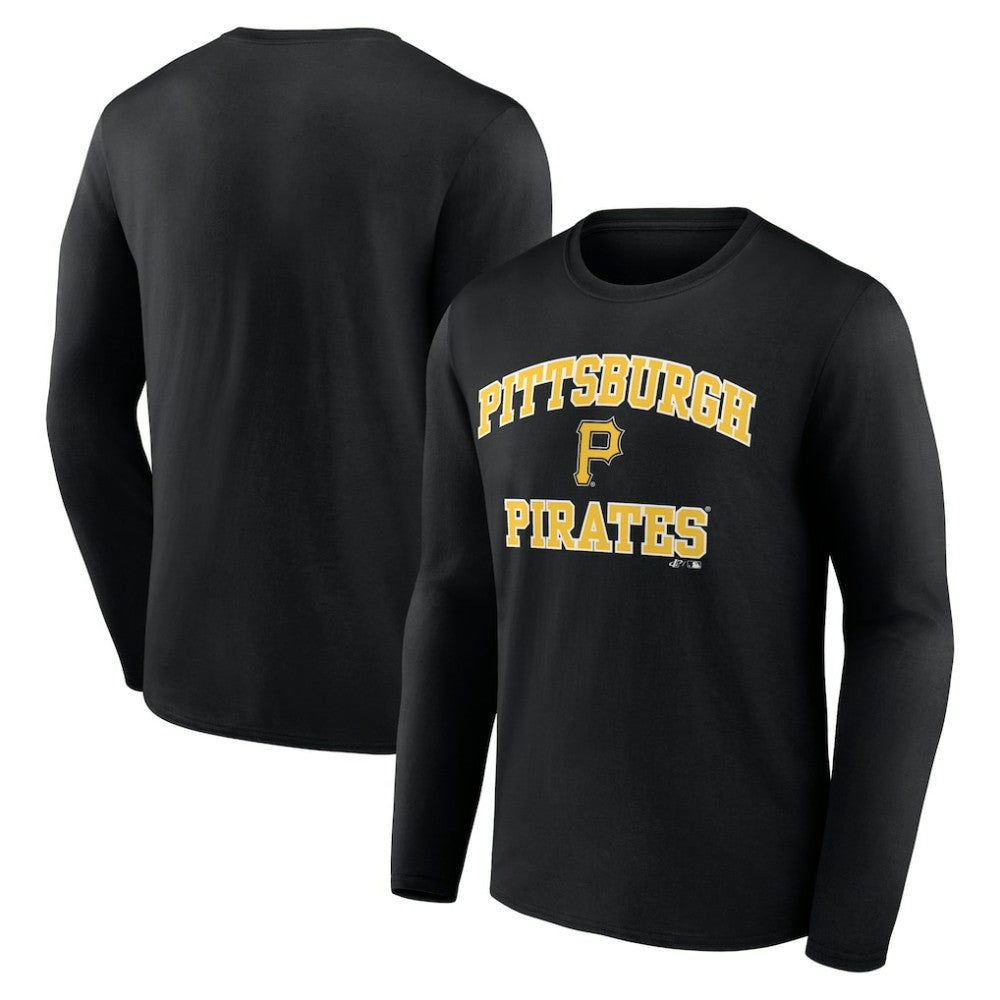 Pittsburgh Pirates Logo Athletic Heart & Soul Long Sleeve T-Shirt - Black T-shirts
