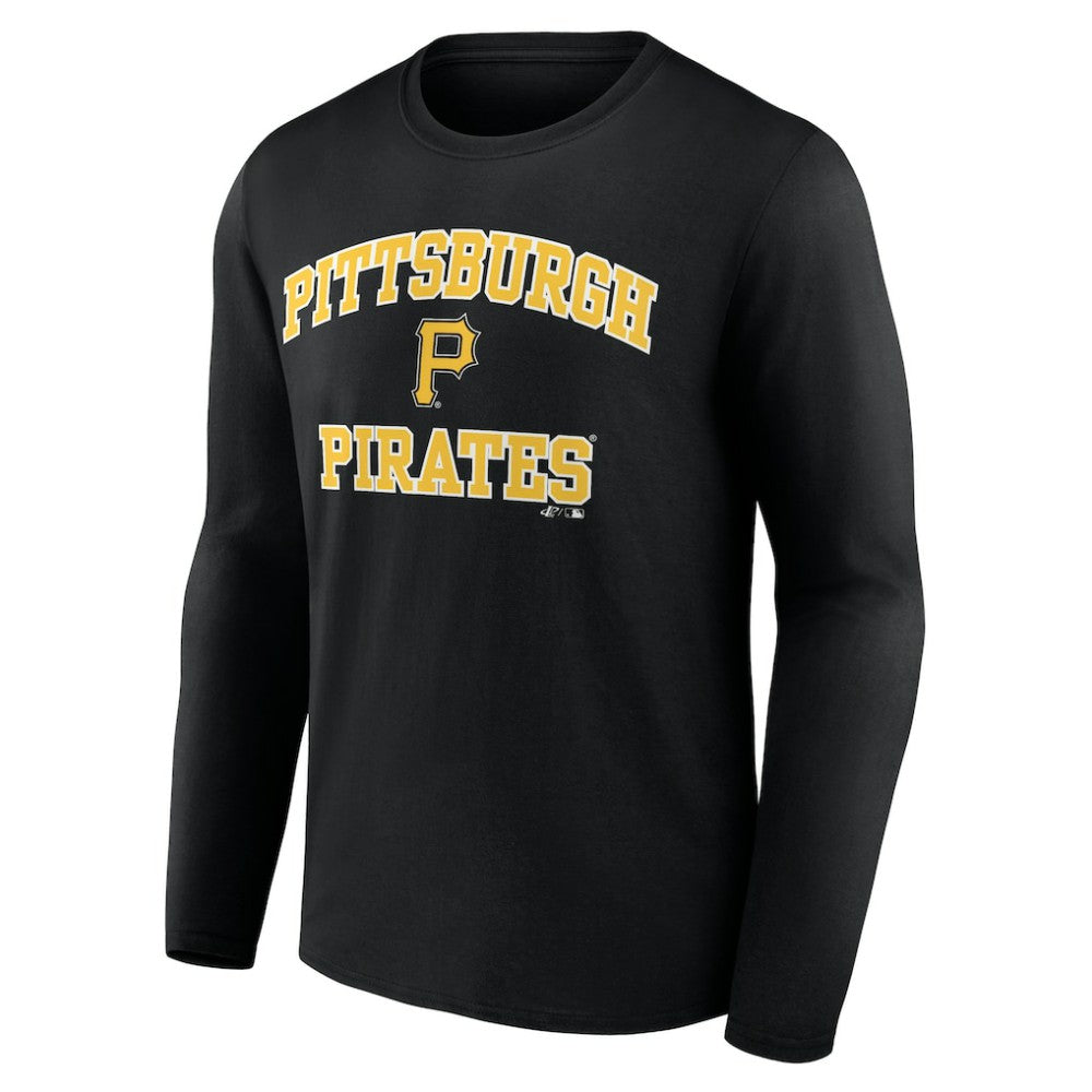 Pittsburgh Pirates Logo Athletic Heart & Soul Long Sleeve T-Shirt - Black T-shirts