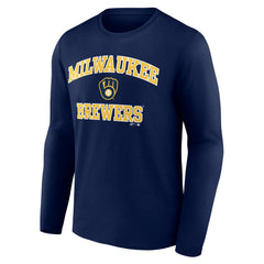 Milwaukee Brewers Logo Athletic Heart & Soul Long Sleeve T-Shirt - Navy T-shirts