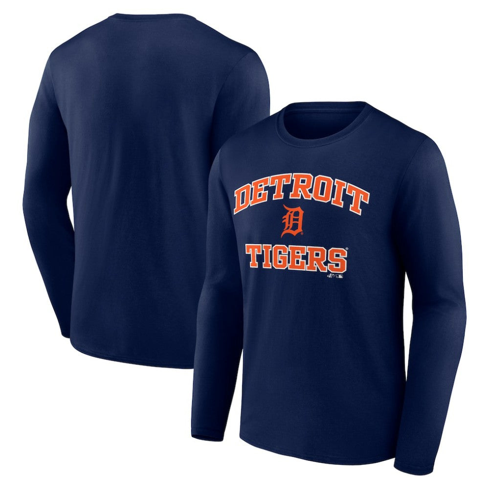 Detroit Tigers Logo Athletic Heart & Soul Long Sleeve T-Shirt - Navy T-shirts