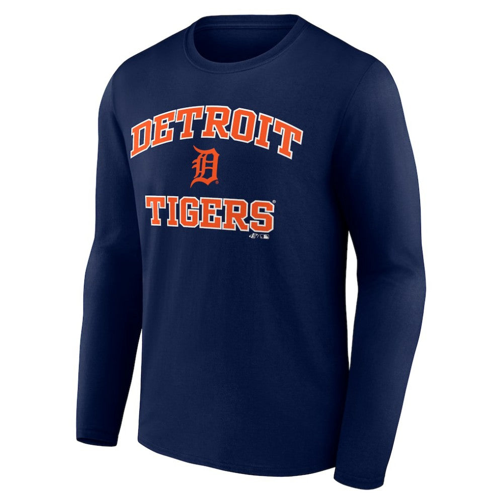 Detroit Tigers Logo Athletic Heart & Soul Long Sleeve T-Shirt - Navy T-shirts