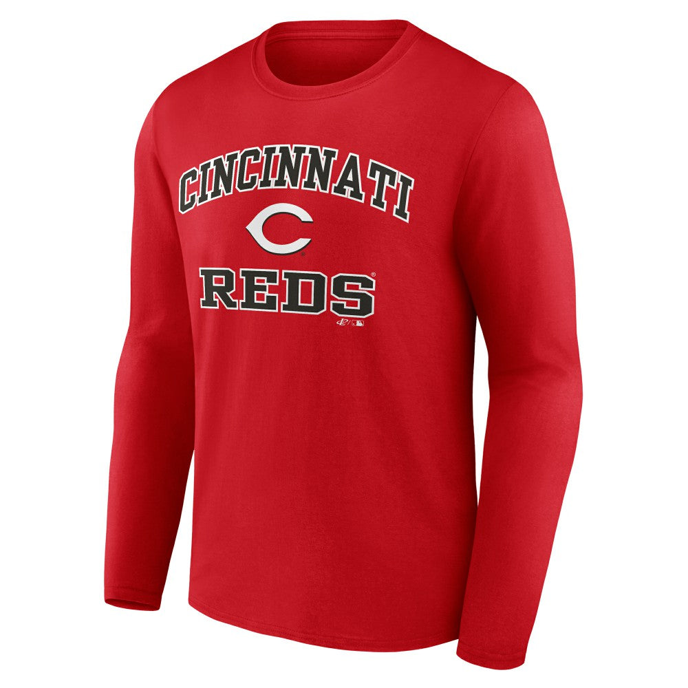 Cincinnati Reds Logo Athletic Heart & Soul Long Sleeve T-Shirt - Red T-shirts