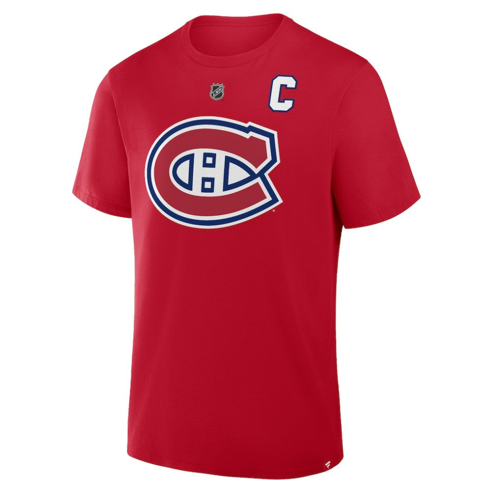 NHL Nick Suzuki Montreal Canadiens Fanatics Authentic Stack Name & Number T-Shirt - Red