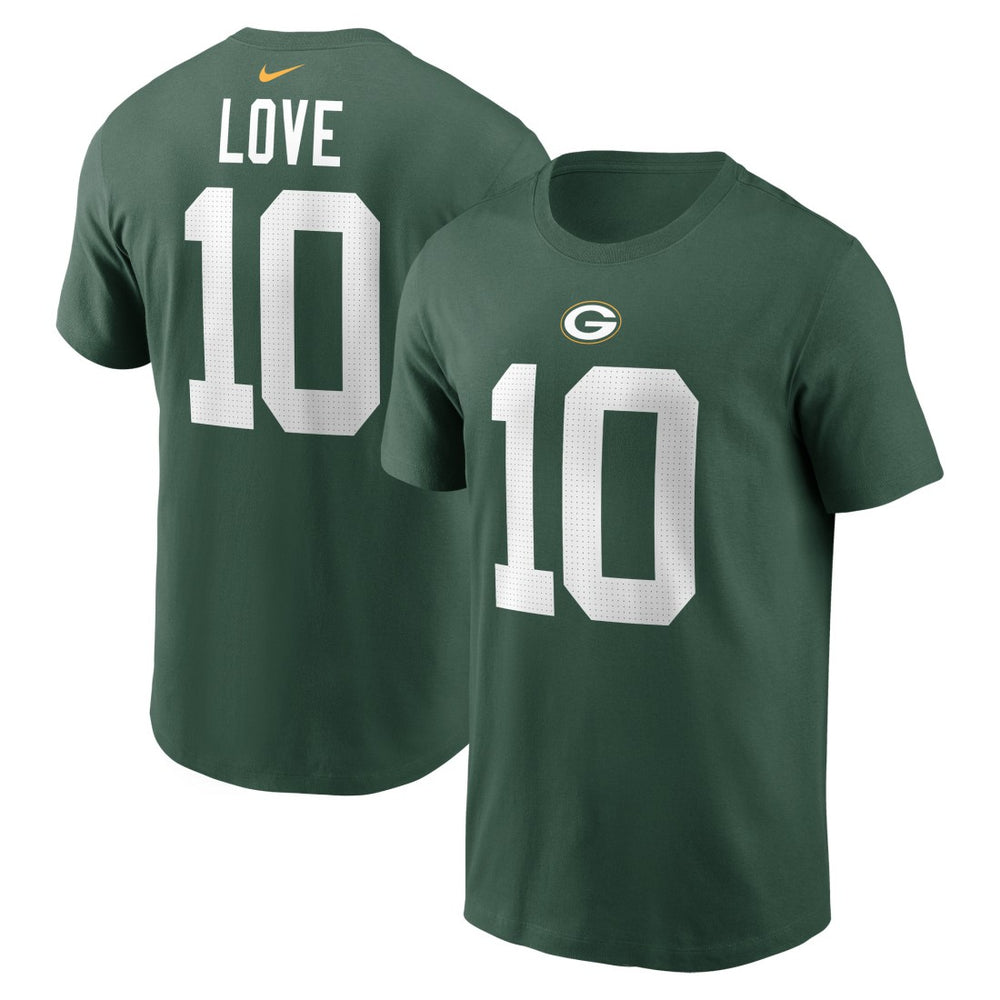 Jordan Love Green Bay Packers Player Name & Number T-Shirt Green