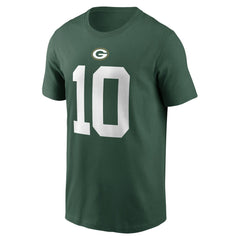 Jordan Love Green Bay Packers Player Name & Number T-Shirt Green