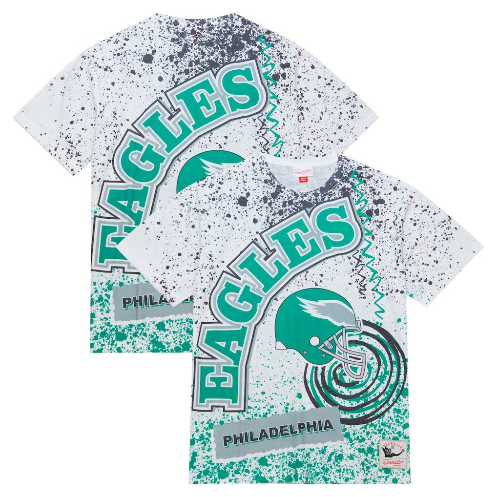 Philadelphia Eagles Big & Tall Allover Print T-Shirt White