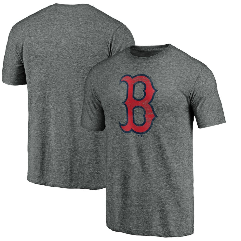 Boston Red Sox Official Logo Tri-Blend T-Shirt - Heather Gray T-shirts