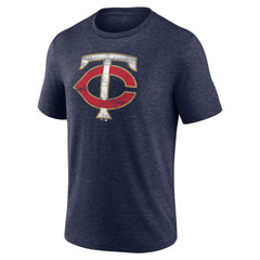 Minnesota Twins Official Logo Tri-Blend T-Shirt - Heather Navy T-shirts